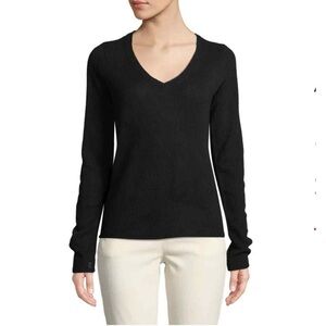 ATM - Anthony Thomas Melillo Cashmere V-Neck Long-Sleeve Sweater / S / black